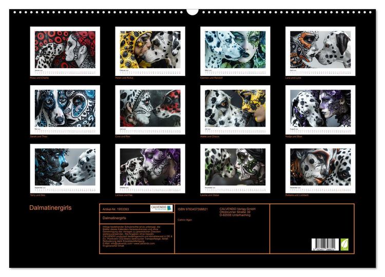Produktbild: Dalmatinergirls (Wandkalender 2026 DIN A2 quer), CALVENDO Monatskalender