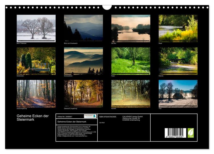 Produktbild: Geheime Ecken der Steiermark (Wandkalender 2026 DIN A3 quer), CALVENDO Monatskalender