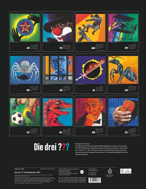 Produktbild: Die drei ??? Posterkalender 2027