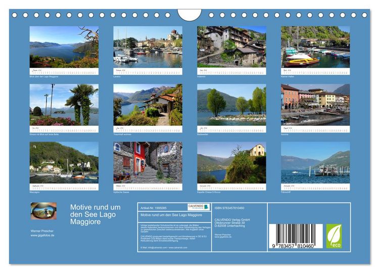 Produktbild: Motive rund um den See Lago Maggiore (Wandkalender 2026 DIN A4 quer), CALVENDO Monatskalender
