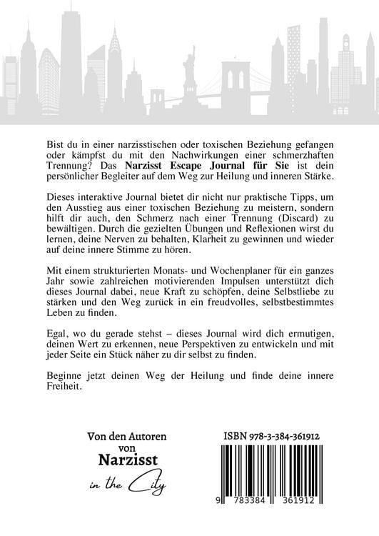 Produktbild: Narzisst Escape Journal f&uuml;r Sie - Interaktives Journal f&uuml;r Frauen zur Heilung von Narzissmus, Bew&auml;ltigung toxischer Beziehungen, St&auml;rkung des Selbstwerts und emotionalen Befreiung.