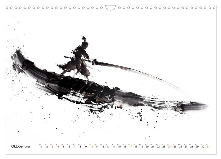Produktbild: Samurai Illustrationen (Wandkalender 2026 DIN A3 quer), CALVENDO Monatskalender