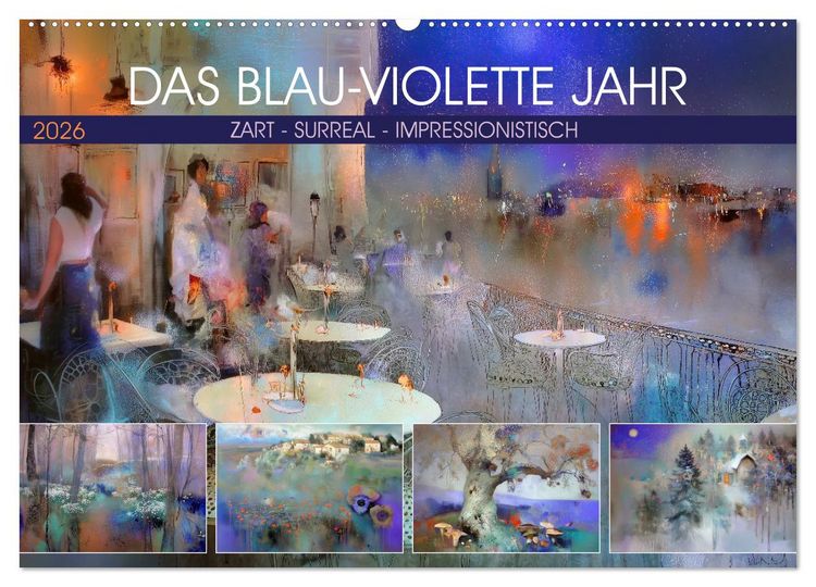 Produktbild: Das blau-violette Jahr (Wandkalender 2026 DIN A2 quer), CALVENDO Monatskalender