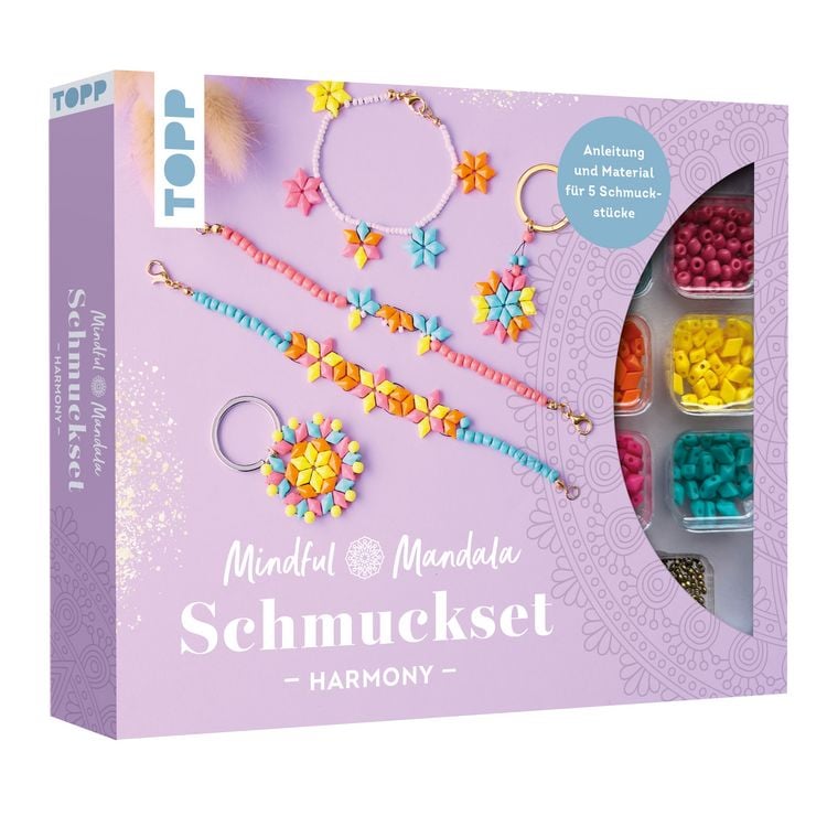 Produktbild: Mindful Mandala - Schmuckset Harmony. Mit Anleitung und Material f&uuml;r 5 Schmuckst&uuml;cke