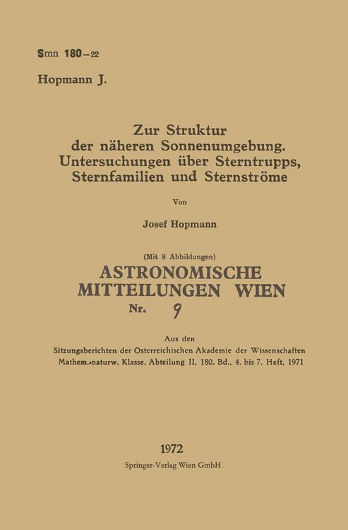Produktbild: Zur Struktur der n&auml;heren Sonnenumgebung. Untersuchungen &uuml;ber Sterntrupps, Sternfamilien und Sternstr&ouml;me