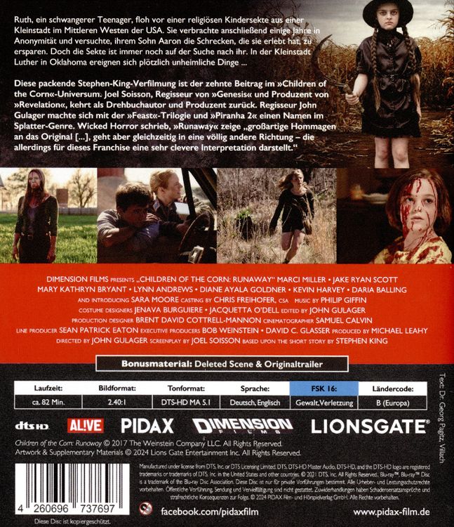 Produktbild: Stephen King: Kinder des Zorns (Children Of The Corn: Runaway) / Horrorfilm nach der Vorlage von Stephen King