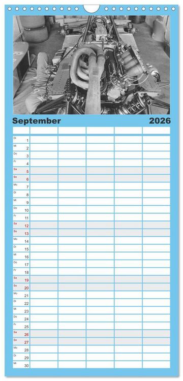 Produktbild: Familienplaner 2026 - Formel, Rennen, Boxengasse 1971-&acute;83 mit 5 Spalten (Wandkalender, 21 x 45 cm) CALVENDO