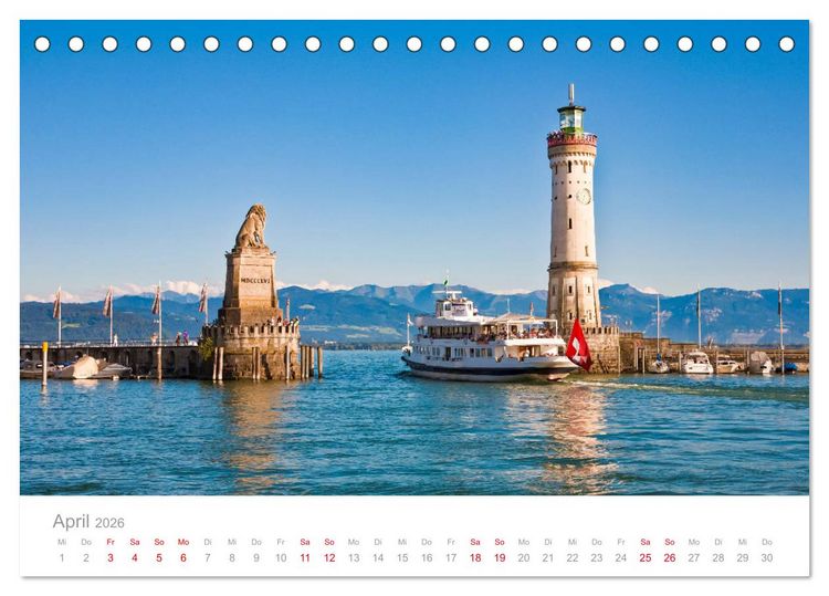 Produktbild: BODENSEE Drei L&auml;nder - ein See (Tischkalender 2026 DIN A5 quer), CALVENDO Monatskalender
