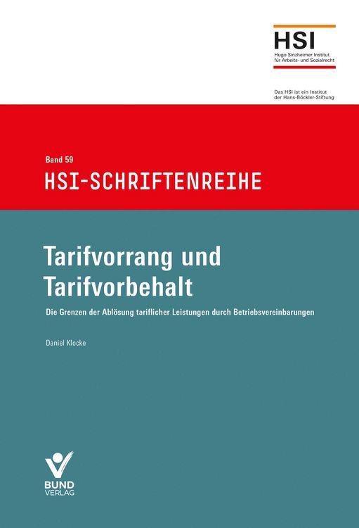 Produktbild: Tarifvorrang und Tarifvorbehalt
