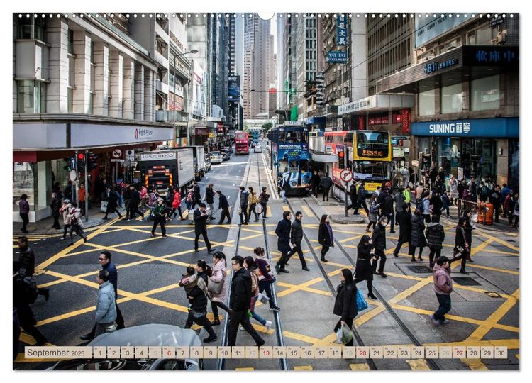 Produktbild: HONGKONG Skyline und Stadtleben (hochwertiger Premium Wandkalender 2026 DIN A2 quer), Kunstdruck in Hochglanz