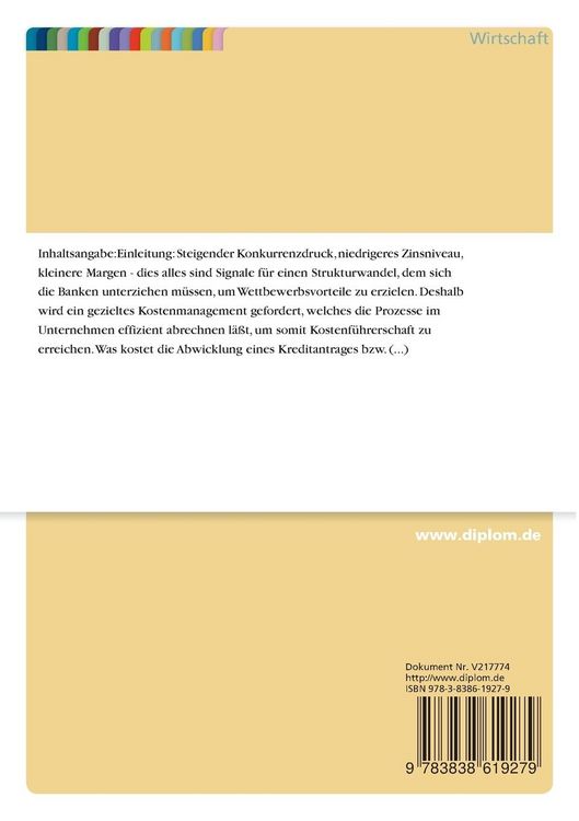 Produktbild: Konzeption einer Prozesskostenrechnung zur Abrechnung von Workflows in Banken