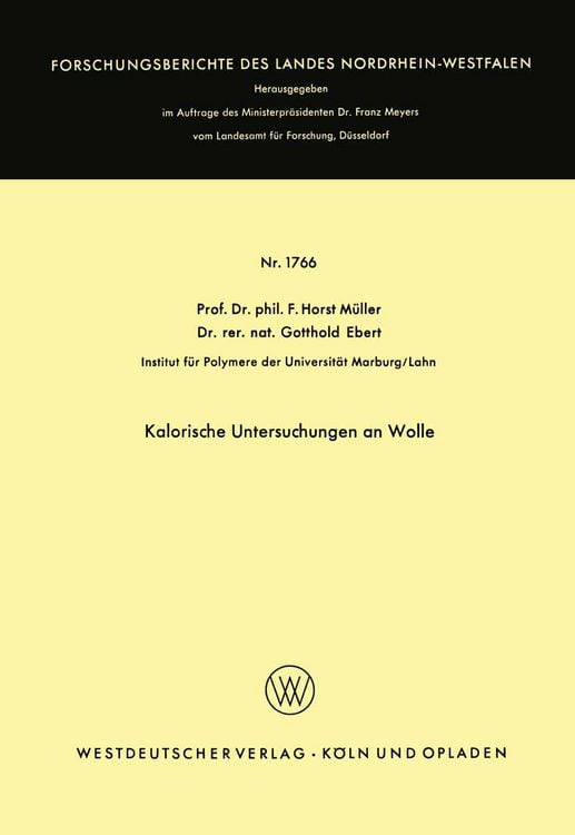 Produktbild: Kalorische Untersuchungen an Wolle