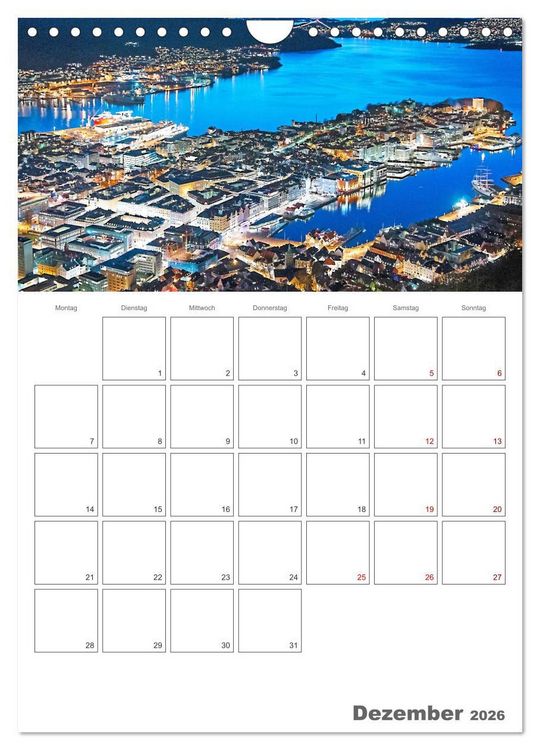 Produktbild: Die K&uuml;ste Norwegens - Terminplaner (Wandkalender 2026 DIN A4 hoch), CALVENDO Monatskalender