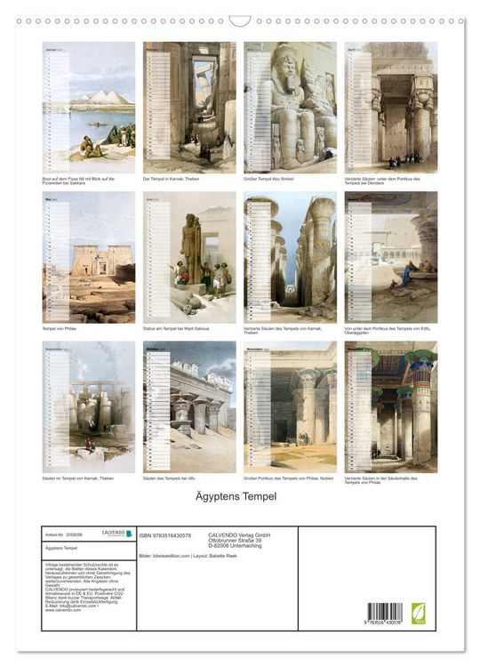 Produktbild: &Auml;gyptens Tempel (Wandkalender 2026 DIN A2 hoch), CALVENDO Monatskalender