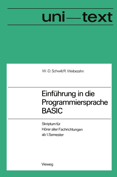 Produktbild: Einf&uuml;hrung in die Programmiersprache BASIC