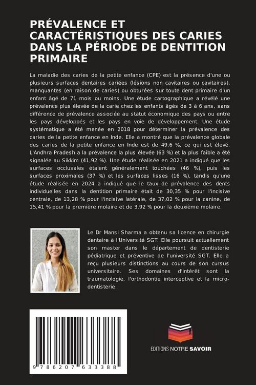 Produktbild: Pr&eacute;valence Et Caract&eacute;ristiques des Caries Dans La P&eacute;riode De Dentition Primaire