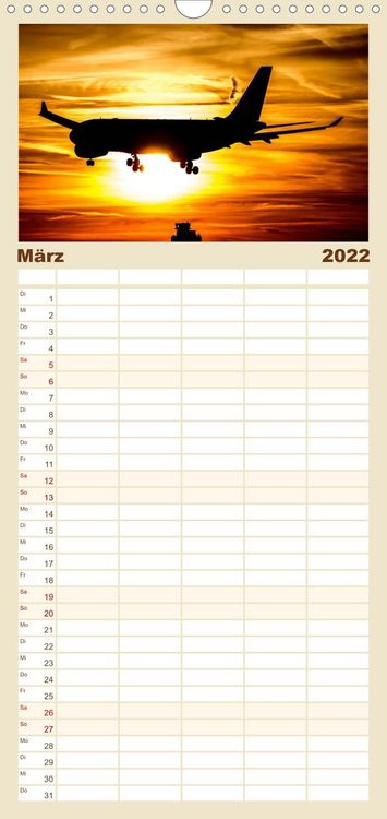 Produktbild: Familienplaner Sch&ouml;nheit der Flugzeuge (Wandkalender 2022 , 21 cm x 45 cm, hoch)