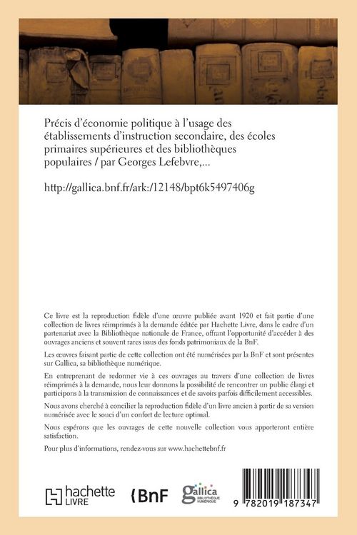 Produktbild: Pr&eacute;cis d'&eacute;conomie politique &agrave; l'usage des &eacute;tablissements d'instruction secondaire