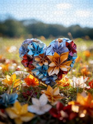 Produktbild: CALVENDO Puzzle Origami-Herz | 2000 Teile Lege-Gr&ouml;&szlig;e 90x67cm Foto-Puzzle f&uuml;r gl&uuml;ckliche Stunden