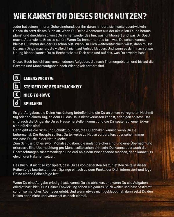 Produktbild: Die Bucket List f&uuml;r echte Bushcrafter