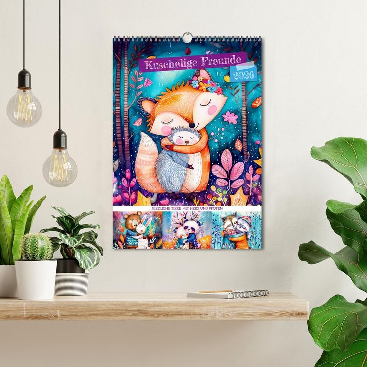 Produktbild: Kuschelige Freunde - Niedliche Tiere mit Herz und Pfoten (Wandkalender 2026 DIN A3 hoch), CALVENDO Monatskalender