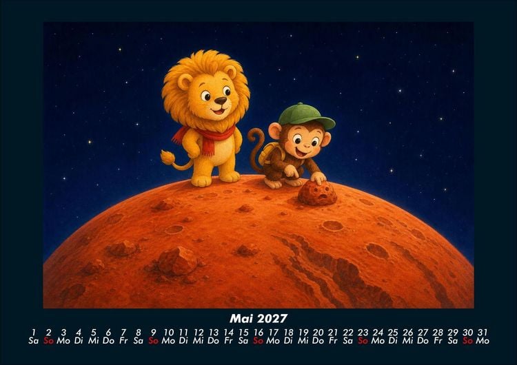 Produktbild: Buschi und Milo im Sonnensystem 2027 Fotokalender DIN A4