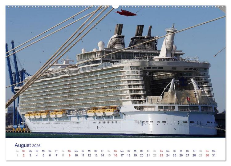 Produktbild: Giganten der Meere - Kreuzfahrtschiffe (Wandkalender 2026 DIN A2 quer), CALVENDO Monatskalender
