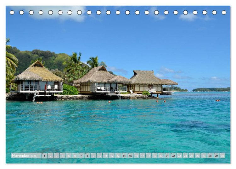 Produktbild: Bora Bora - Str&auml;nde und Landschaften (Tischkalender 2026 DIN A5 quer), CALVENDO Monatskalender