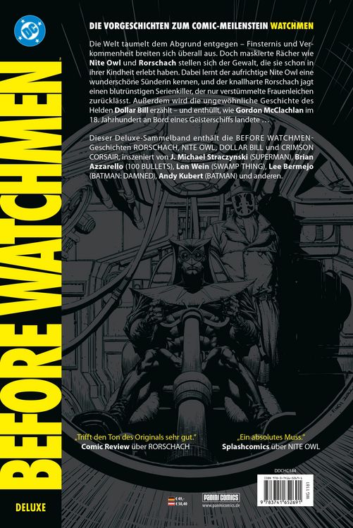 Produktbild: Before Watchmen: Rorschach - Niteowl - Dollar Bill - Crimson Corsair (Deluxe Edition)