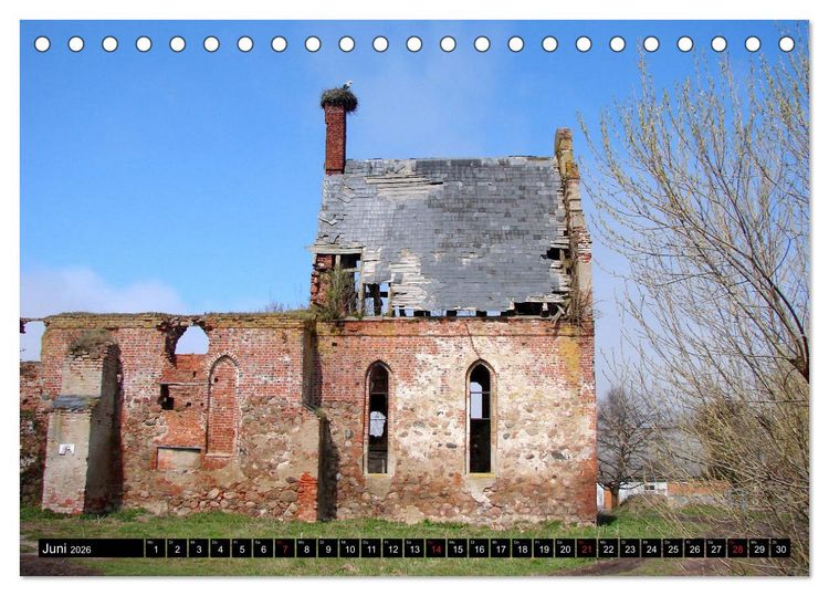 Produktbild: Im Paradies der St&ouml;rche - Dorfkirchen als Storchkirchen in Ostpreu&szlig;en (Tischkalender 2026 DIN A5 quer), CALVENDO Monatskalender