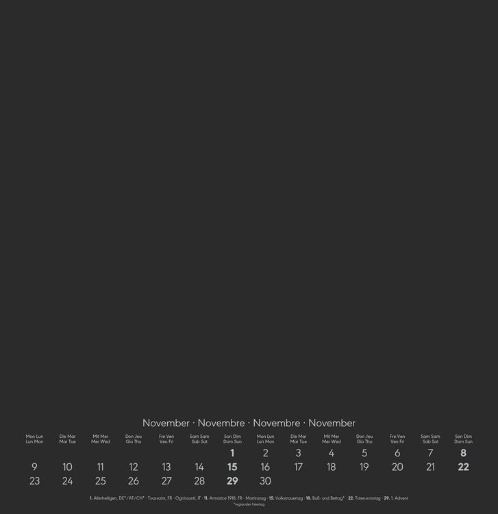 Produktbild: Kreativ-Kalender schwarz 2026 - 32 x 33 - Foto, Malen, Basteln - datiert - Kreativkalender - Foto-Kalender - Alpha Edition