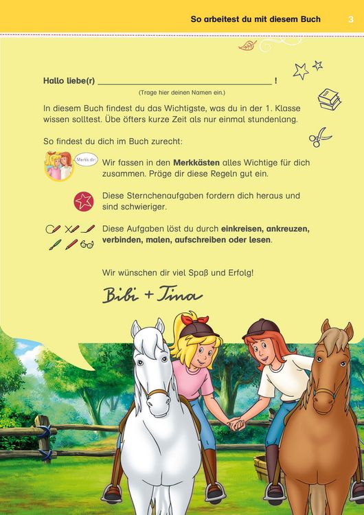 Produktbild: Bibi & Tina: Mein &Uuml;bungsbuch f&uuml;r die 1. Klasse