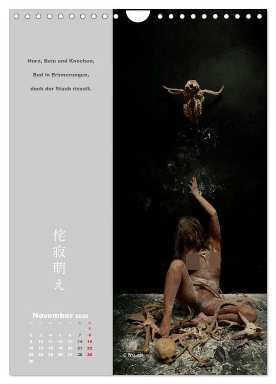 Produktbild: wabi sabi moe &mdash; bewundernswert verg&auml;nglich erotisch &mdash; Akt/Bodypainting (Wandkalender 2026 DIN A4 hoch), CALVENDO Monatskalender