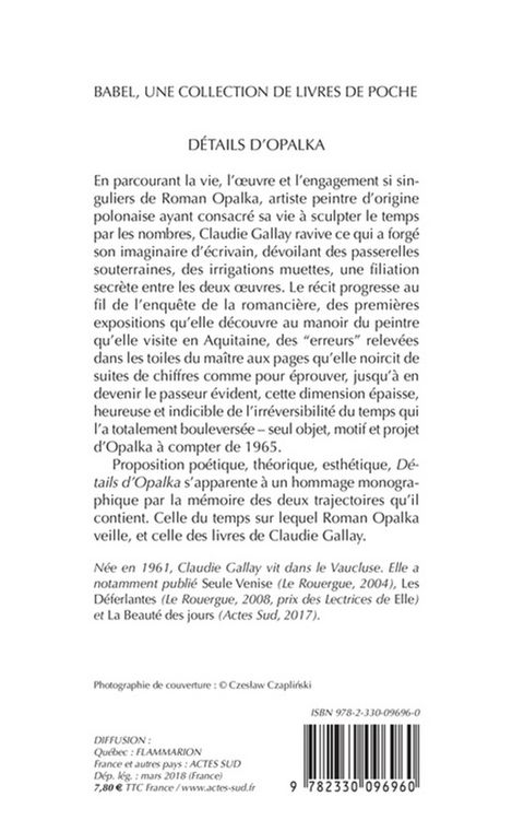 Produktbild: D&eacute;tails d'Opalka : r&eacute;cit