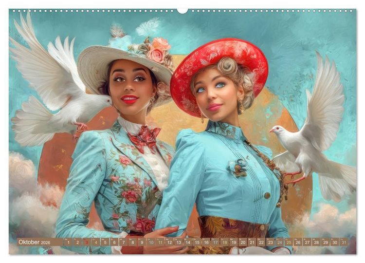 Produktbild: Dandy und Retro Vintage - Portraits mit Humor (hochwertiger Premium Wandkalender 2026 DIN A2 quer), Kunstdruck in Hochglanz