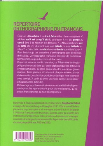 Produktbild: R&eacute;pertoire orthographique du fran&ccedil;ais : pi&egrave;ges et difficult&eacute;s : A1-C2