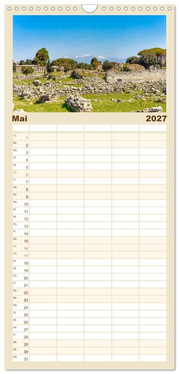 Produktbild: Familienplaner 2027 - Magna Graecia - Griechische antike St&auml;tten in S&uuml;ditalien mit 5 Spalten (Wandkalender, 21 x 45 cm) CALVENDO
