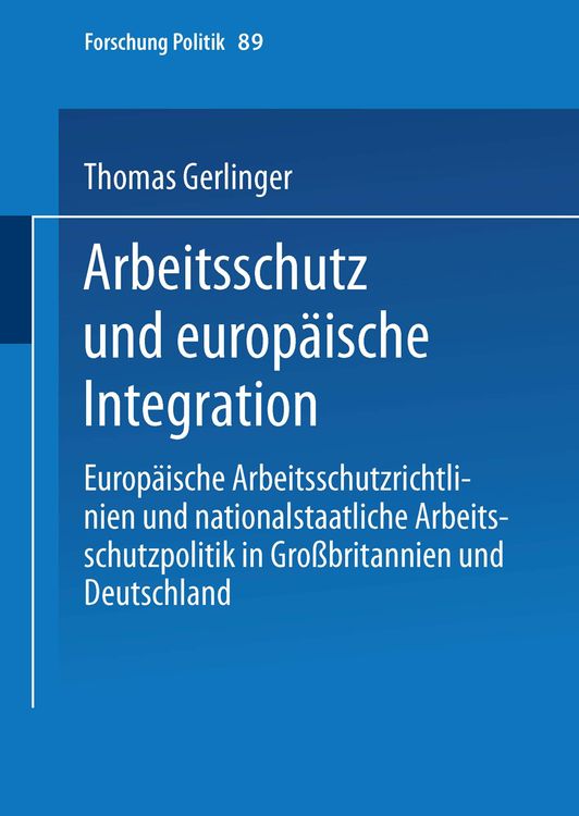 Produktbild: Arbeitsschutz und europ&auml;ische Integration