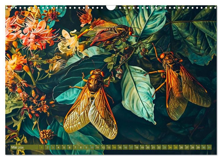 Produktbild: Gartengefl&uuml;ster - Tierische Besucher in der Bl&uuml;tenf&uuml;lle (Wandkalender 2026 DIN A3 quer), CALVENDO Monatskalender