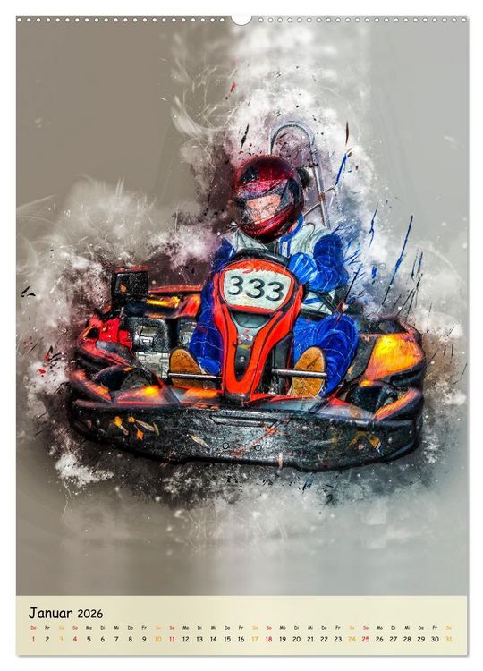 Produktbild: Gokart spektakul&auml;r (Wandkalender 2026 DIN A2 hoch), CALVENDO Monatskalender