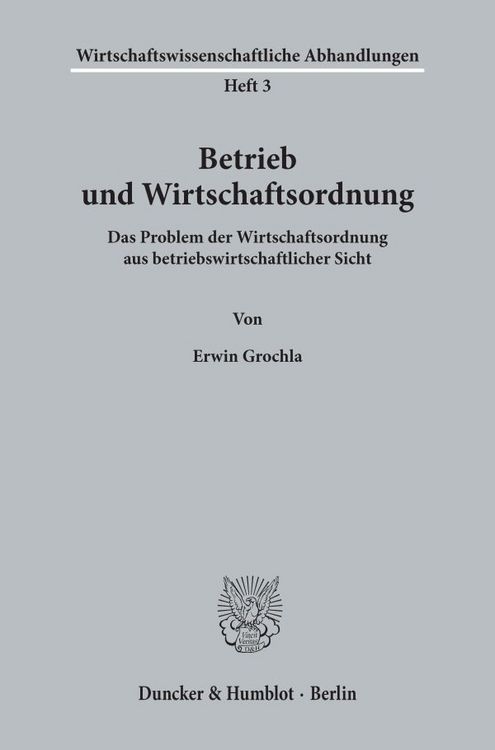 Produktbild: Betrieb und Wirtschaftsordnung.
