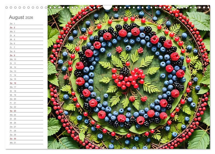 Produktbild: Natural Mandalas - Kraftvolle KI Mandalas aus Naturmaterialien (Wandkalender 2026 DIN A3 quer), CALVENDO Monatskalender
