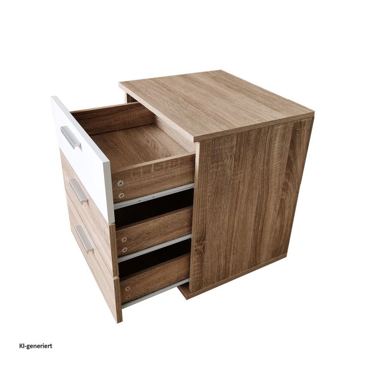 Produktbild: HTI-Living Nachtkommode 3 Schubladen Nina Sonoma Wei&szlig; Nachtkommode 3 Schubladen Nina Sonoma Wei&szlig;