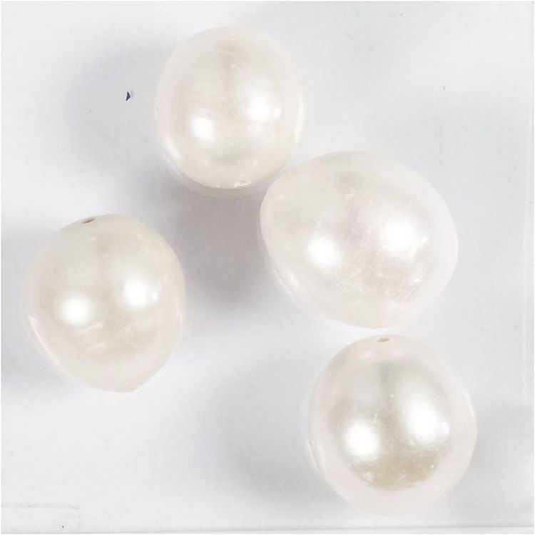 Produktbild: Creativ Company S&uuml;&szlig;wasserperlen, L&auml;ngs perforiert, D 13-14 mm, Lochgr&ouml;&szlig;e 0,8 mm, Perlmutt, 4 Stk