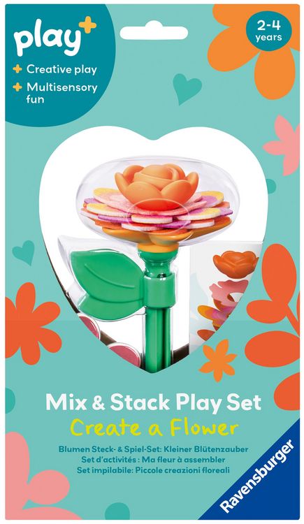Produktbild: Play+ Blumen Steck- und Spiel-Set: Kleiner Bl&uuml;tenzauber orange - ab 2 Jahre