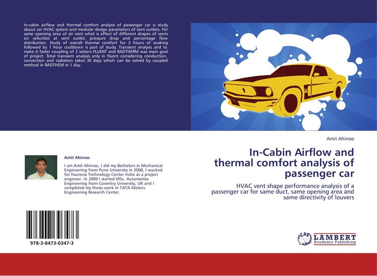 Produktbild: In-Cabin Airflow and thermal comfort analysis of passenger car