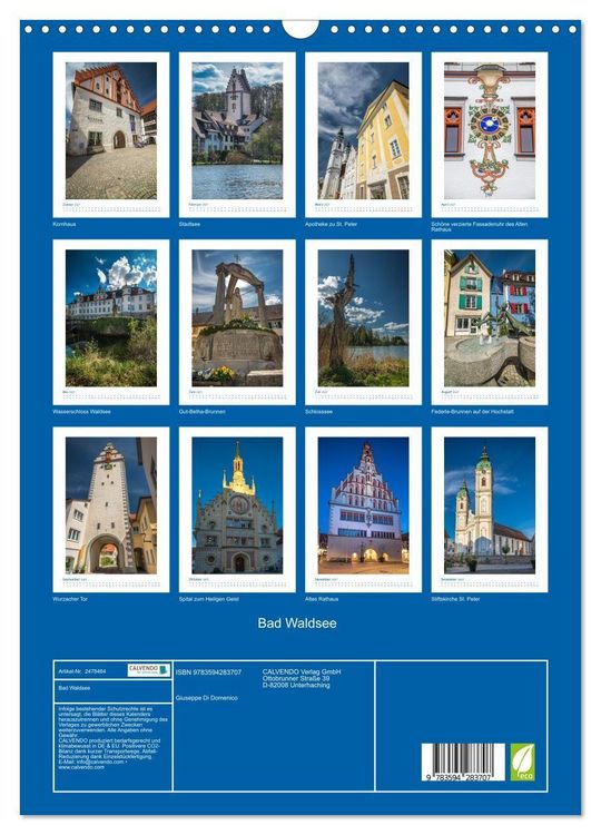 Produktbild: Bad Waldsee (Wandkalender 2027 DIN A3 hoch), CALVENDO Monatskalender