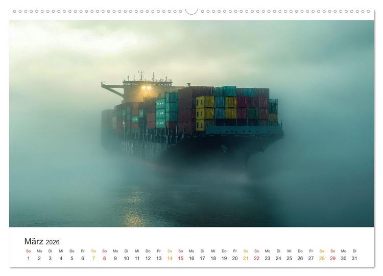 Produktbild: Containerschiffe - Giganten im Fokus (hochwertiger Premium Wandkalender 2026 DIN A2 quer), Kunstdruck in Hochglanz