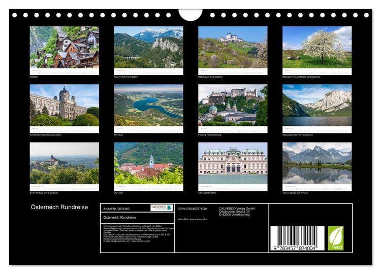 Produktbild: &Ouml;sterreich Rundreise (Wandkalender 2026 DIN A4 quer), CALVENDO Monatskalender
