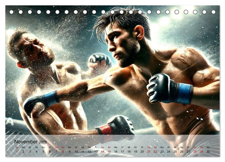 Produktbild: MMA Germany - Mixed Martial Arts Power (Tischkalender 2026 DIN A5 quer), CALVENDO Monatskalender